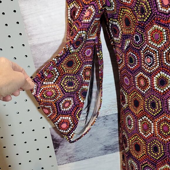 Trina Turk Bright Geometric Print Slipover Midi Dress, Sz 6 - Picture 3 of 7